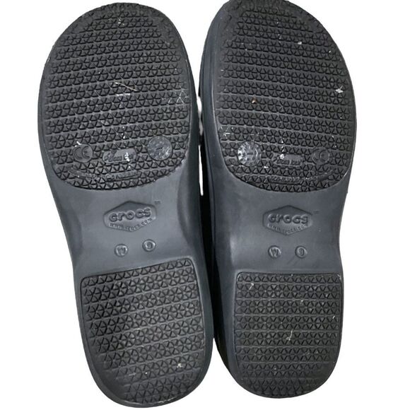 CROCS Neria Pro II Graphic Rose Slip Resistant Clog Black Floral Women's Size 9 - Picture 11 of 11